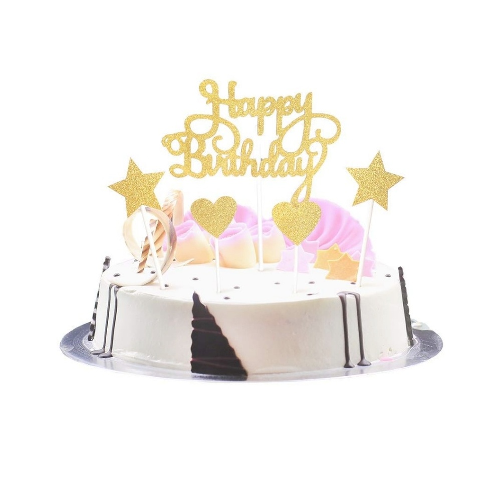 Happy birthday cake topper set